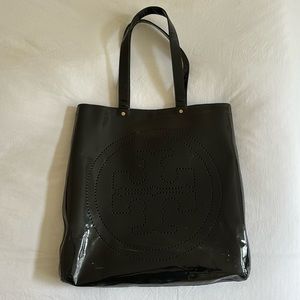 Tory Burch - Black Patent Leather Tote Bag